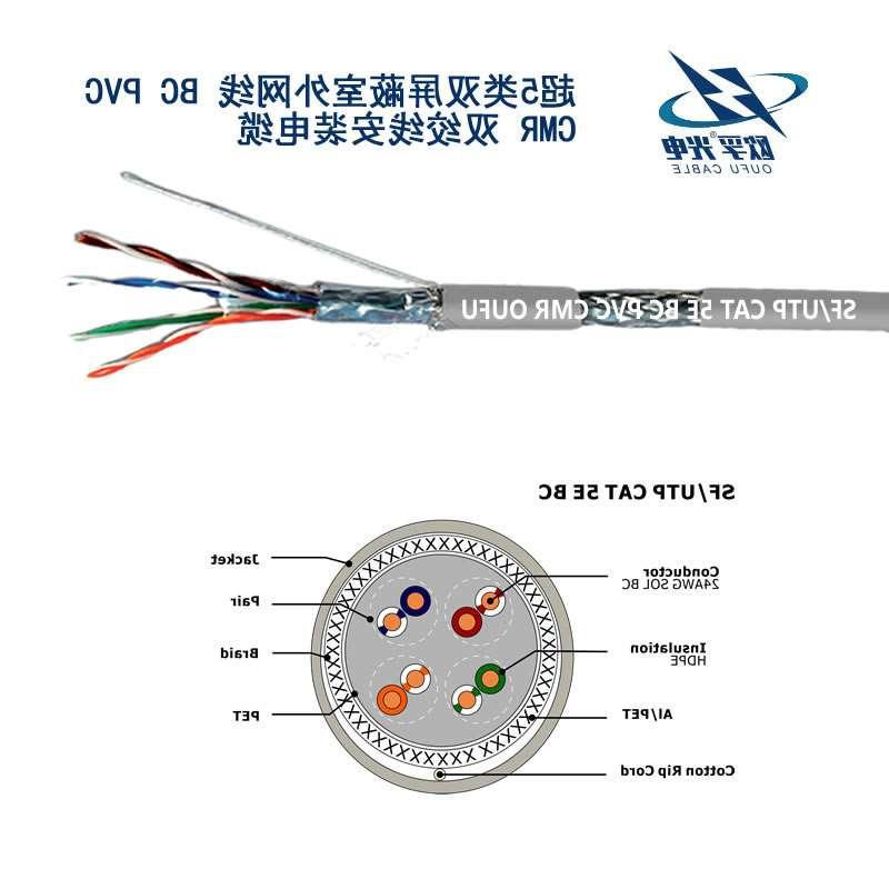汕头市SF / UTP CAT 5E BC PVC CMR双绞线安装电缆